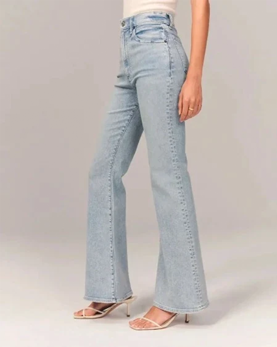 High Waisted Flared Jeans with Vintage Fit for Women
