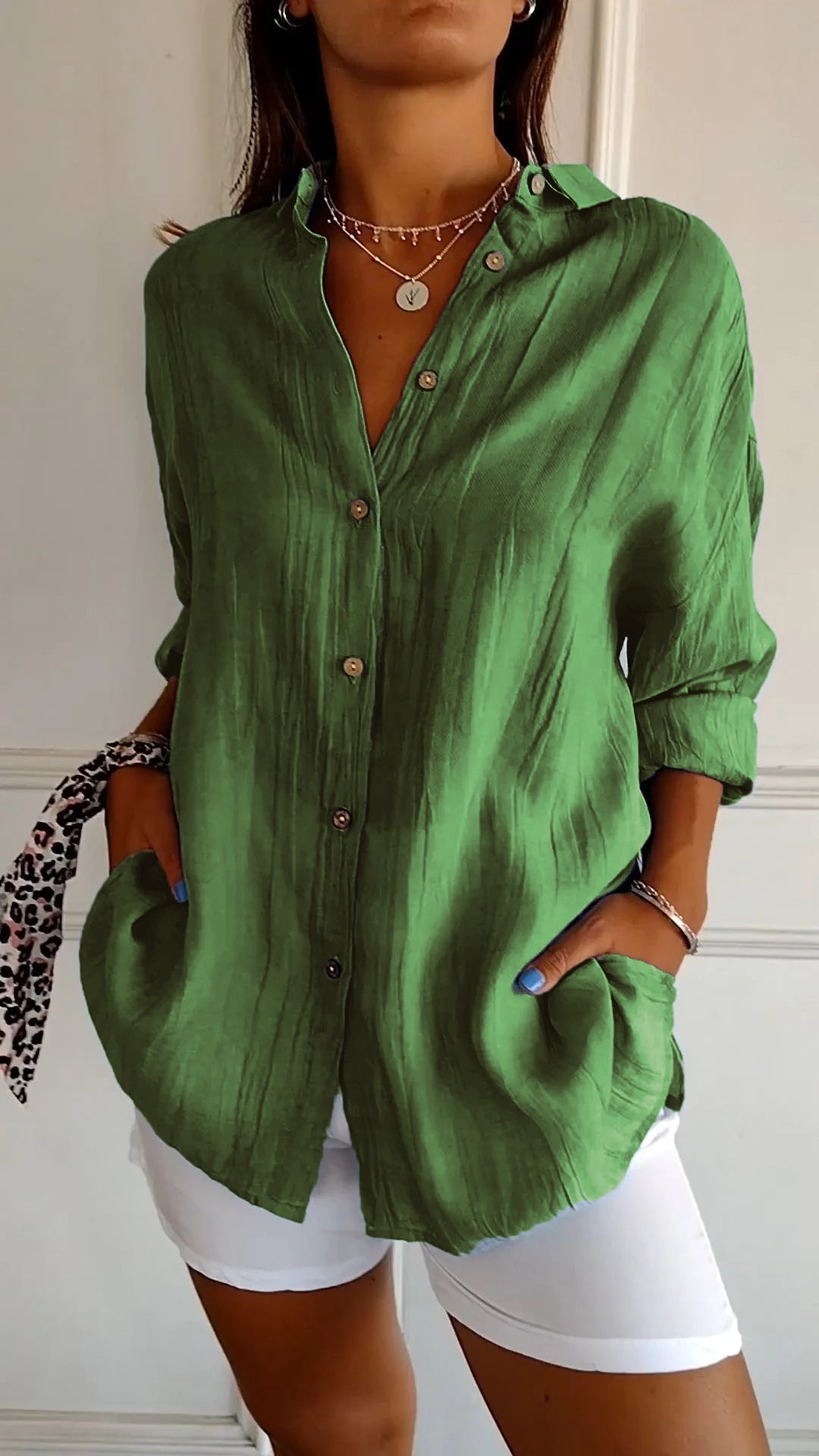 Breathable Summer Button-Down Shirt for Women