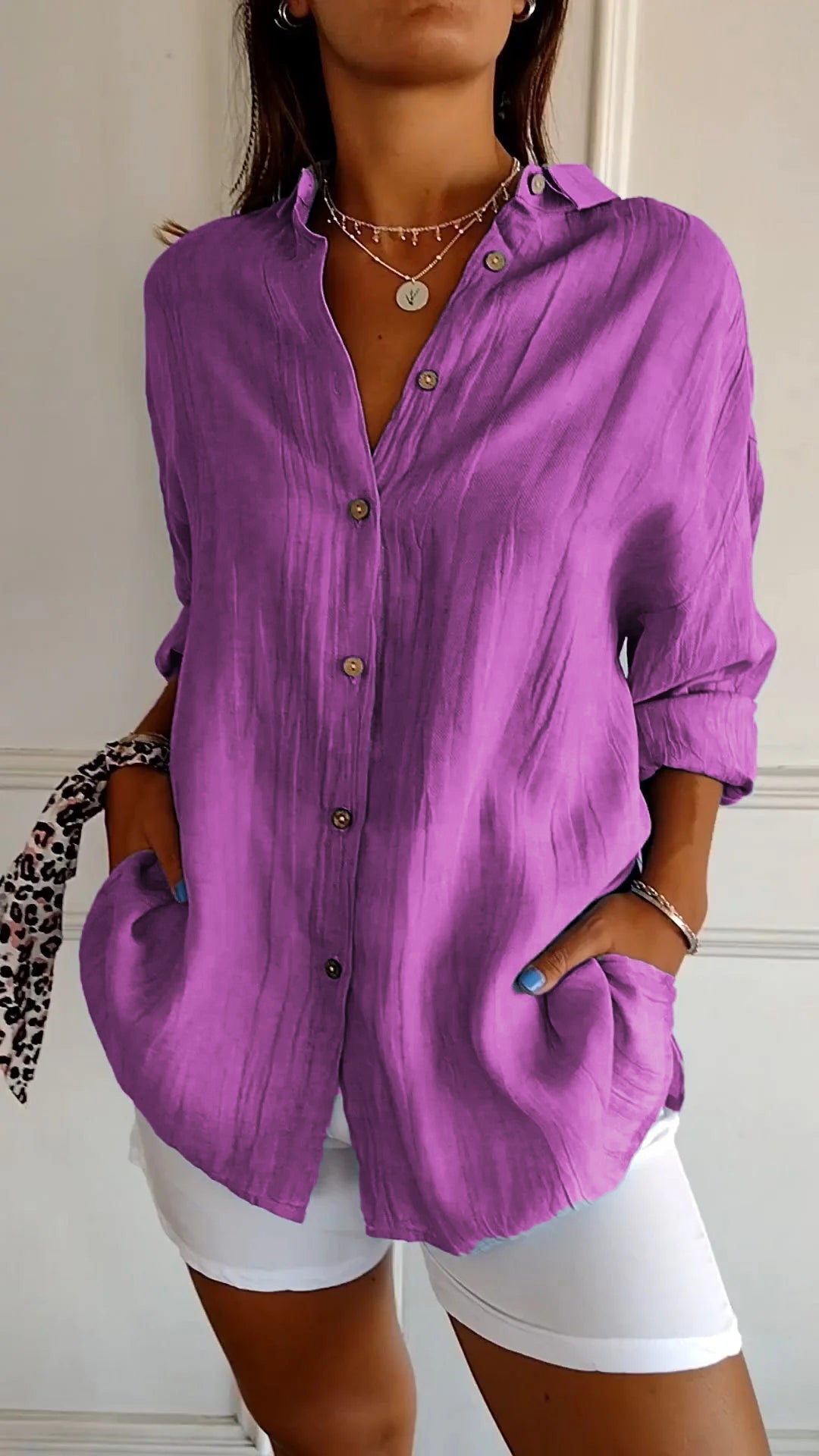 Breathable Summer Button-Down Shirt for Women
