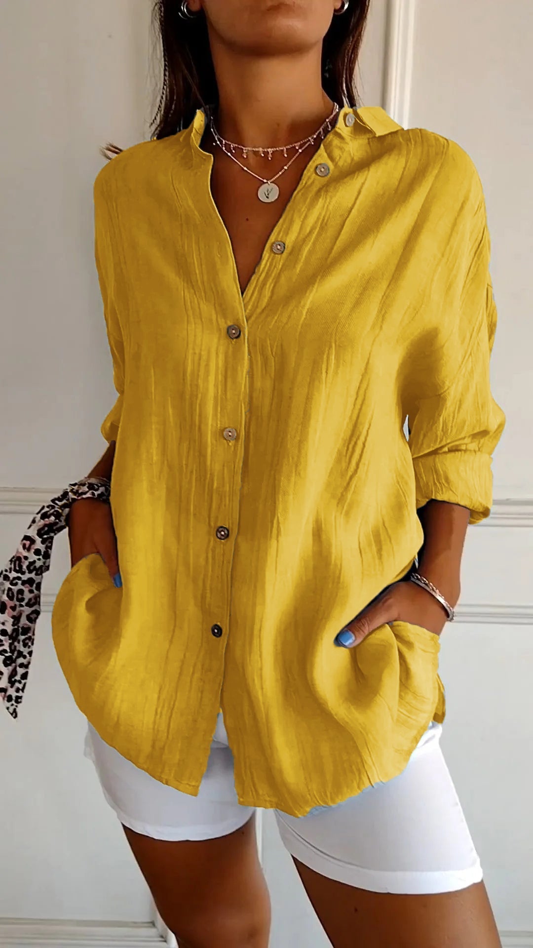 Breathable Summer Button-Down Shirt for Women
