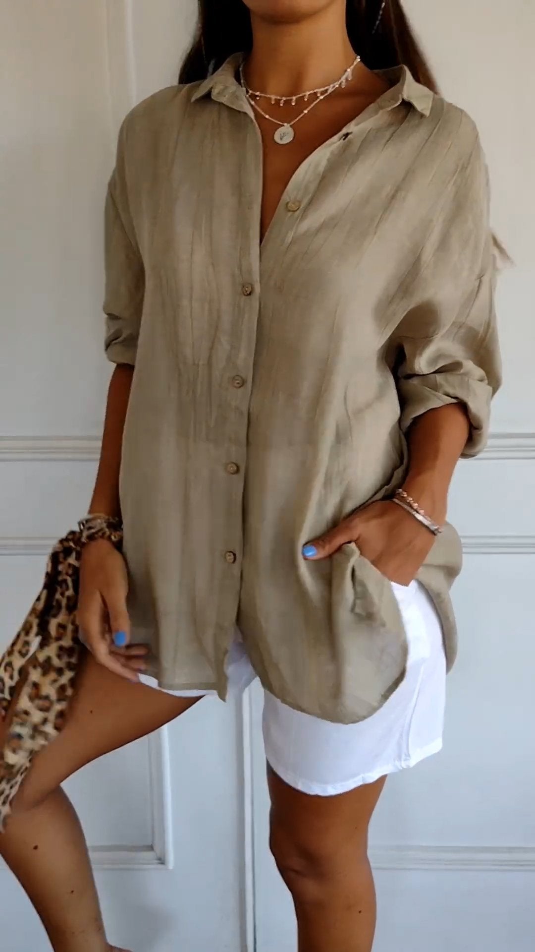 Breathable Summer Button-Down Shirt for Women