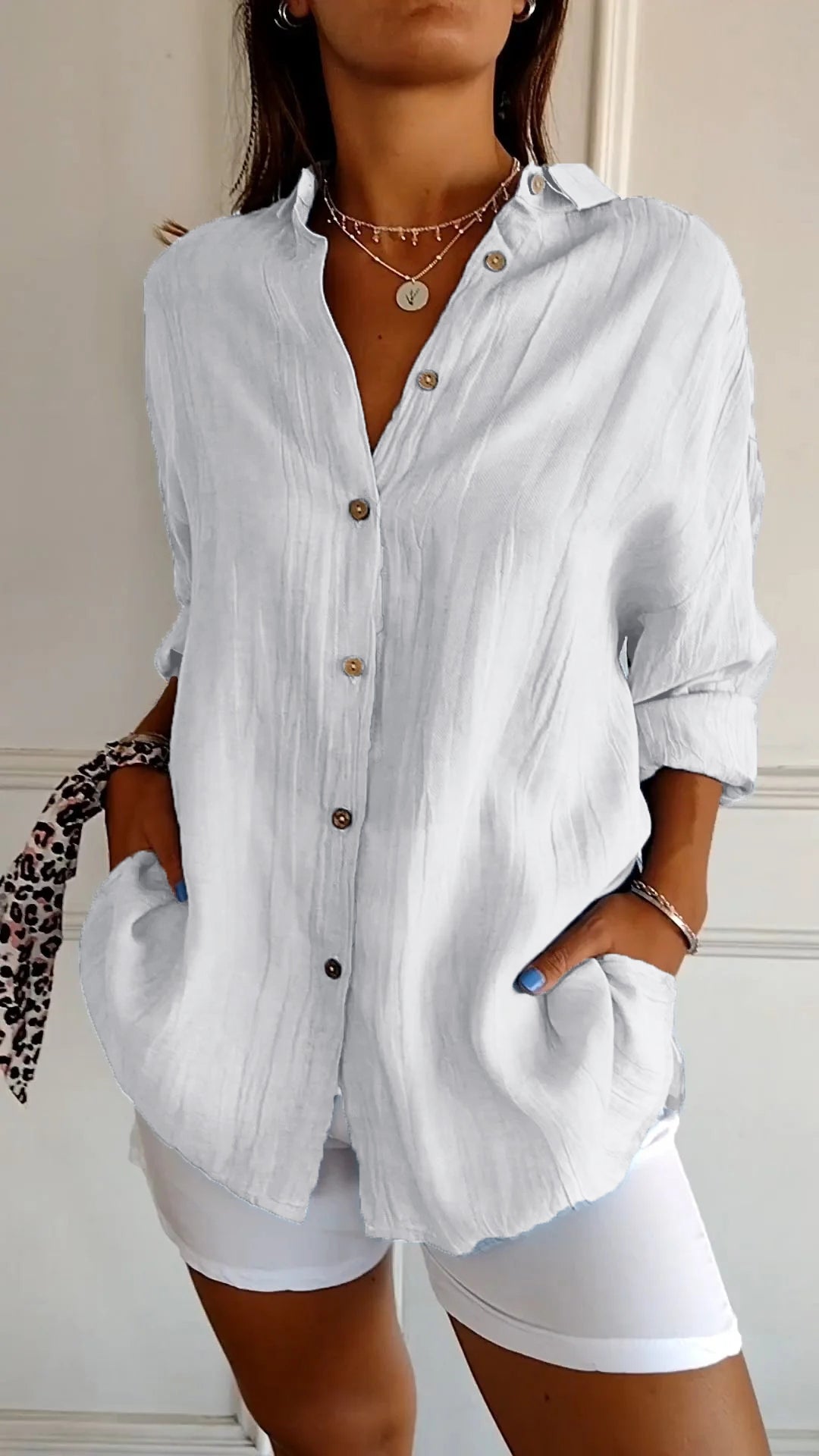 Breathable Summer Button-Down Shirt for Women