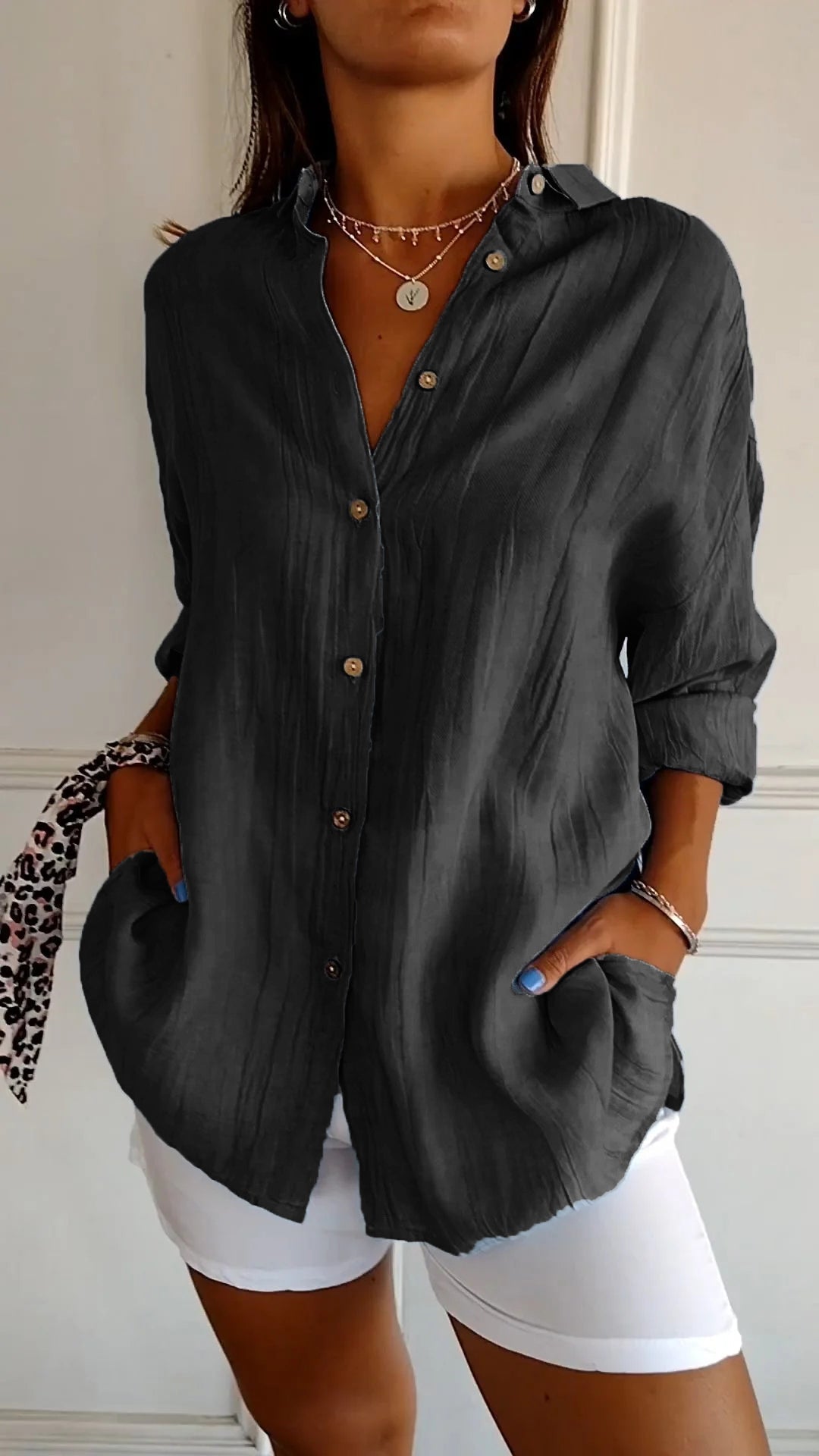 Breathable Summer Button-Down Shirt for Women