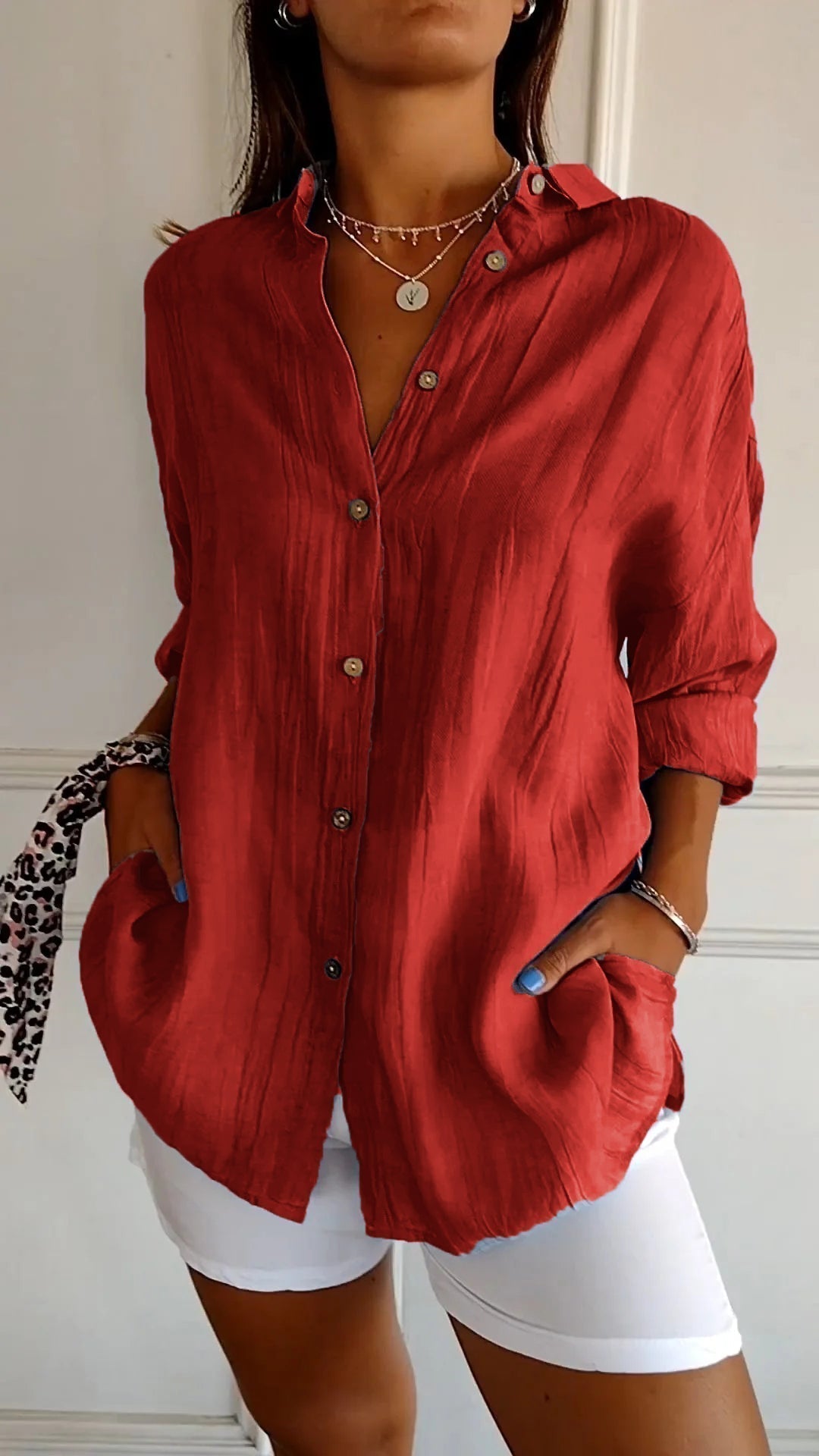 Breathable Summer Button-Down Shirt for Women