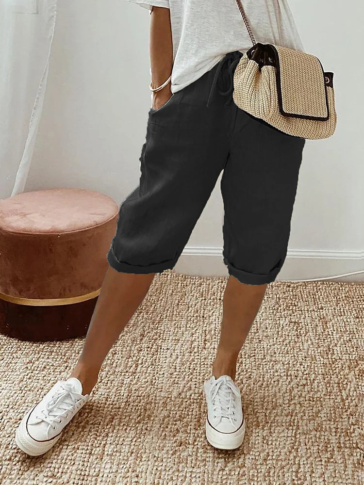 Casual Drawstring Shorts for Women – Summer Comfort
