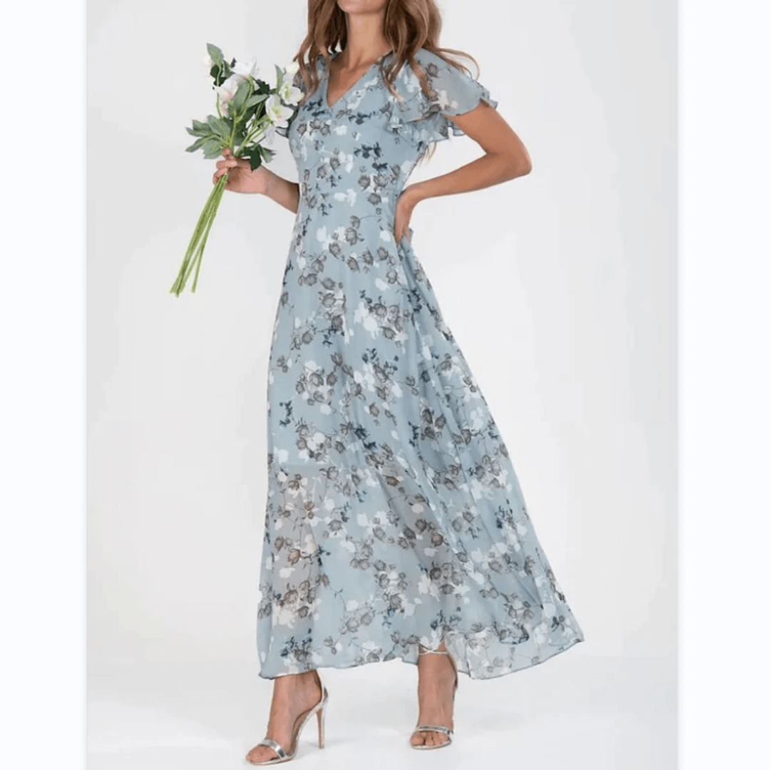 Elegant Floral Maxi Dress – Summer Wedding Guest Outfit