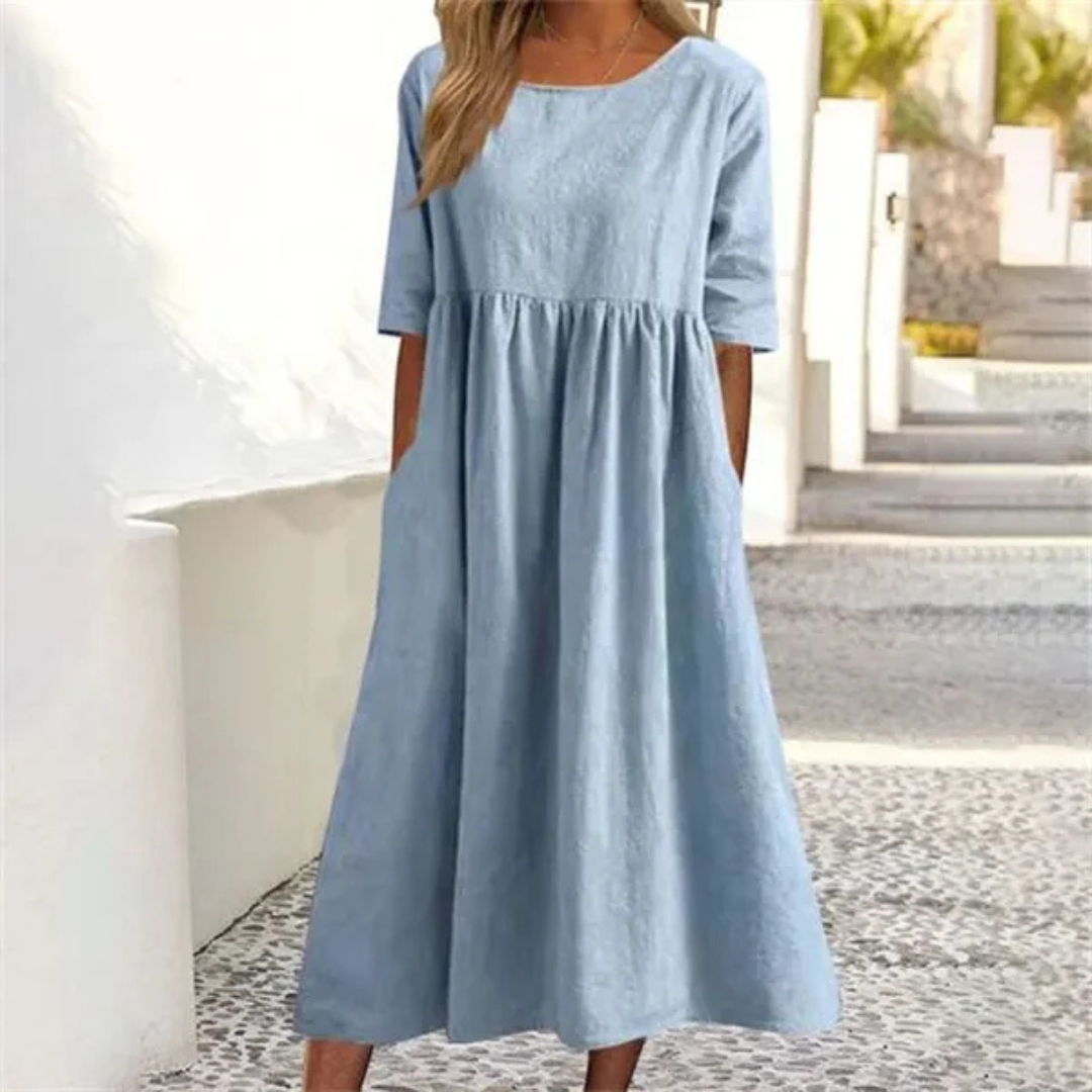 Breathable Midi Dress for Women – Loose & Airy