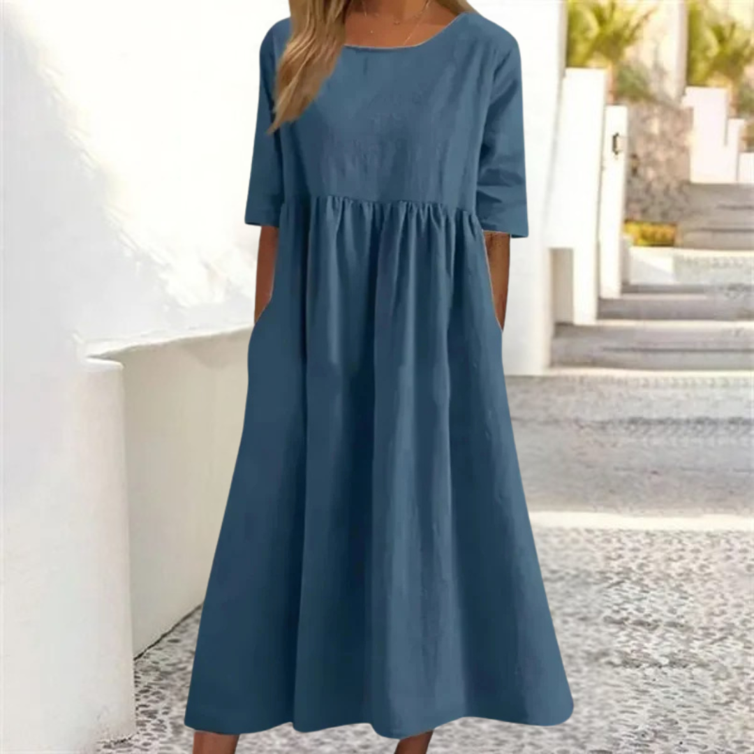 Breathable Midi Dress for Women – Loose & Airy