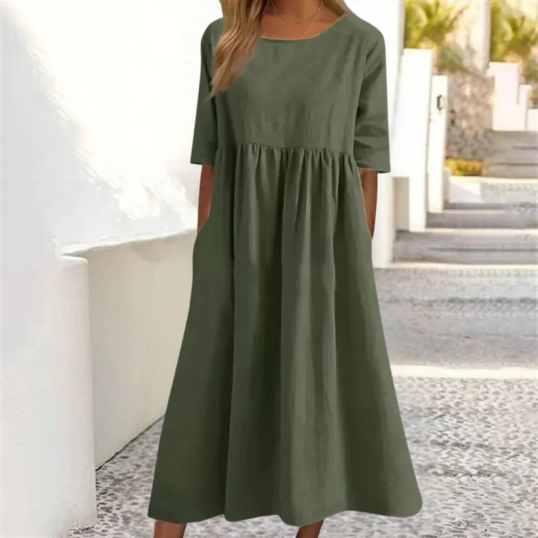 Breathable Midi Dress for Women – Loose & Airy