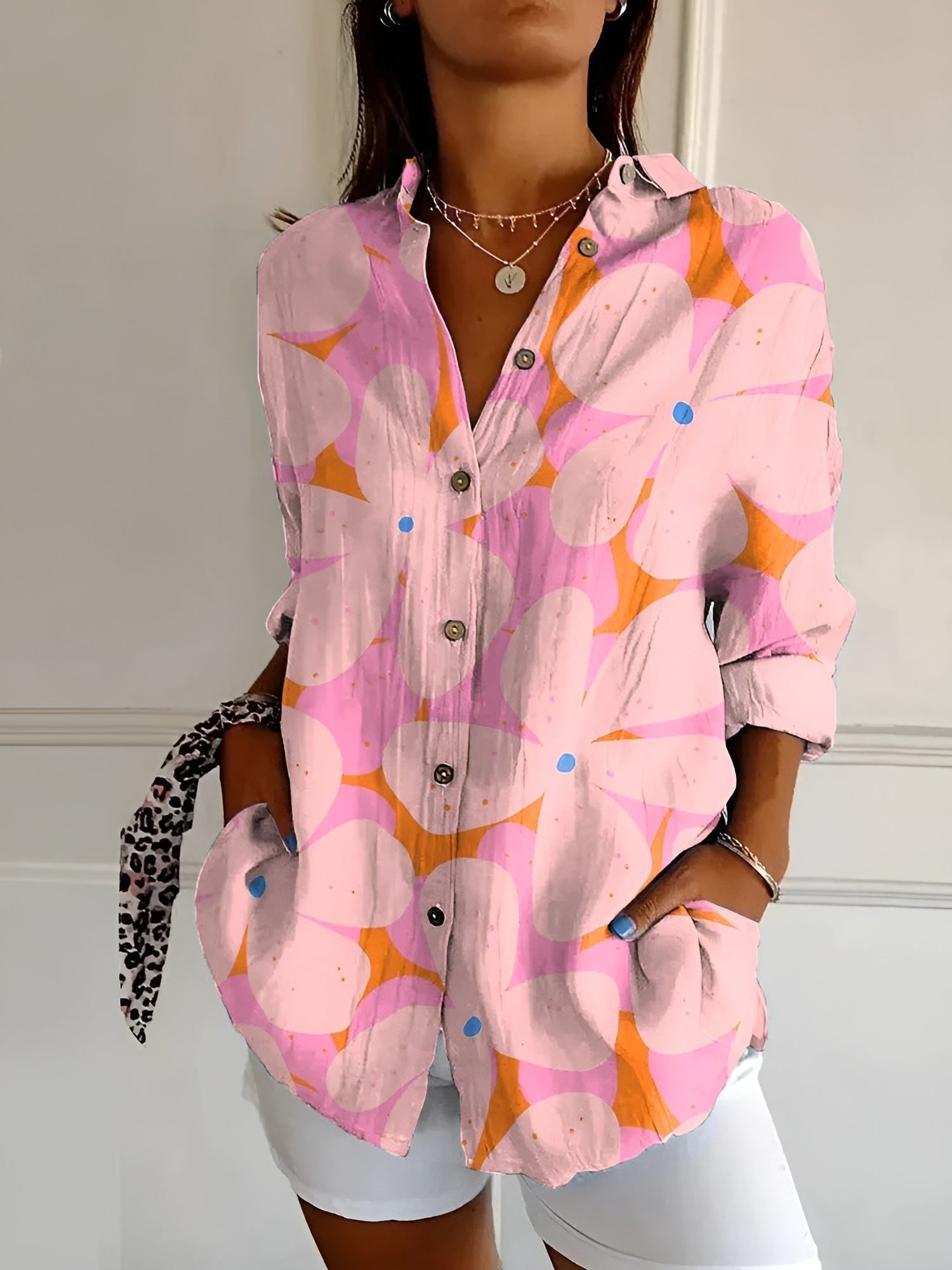 Stylish Long Sleeve Button Down Shirt for Women