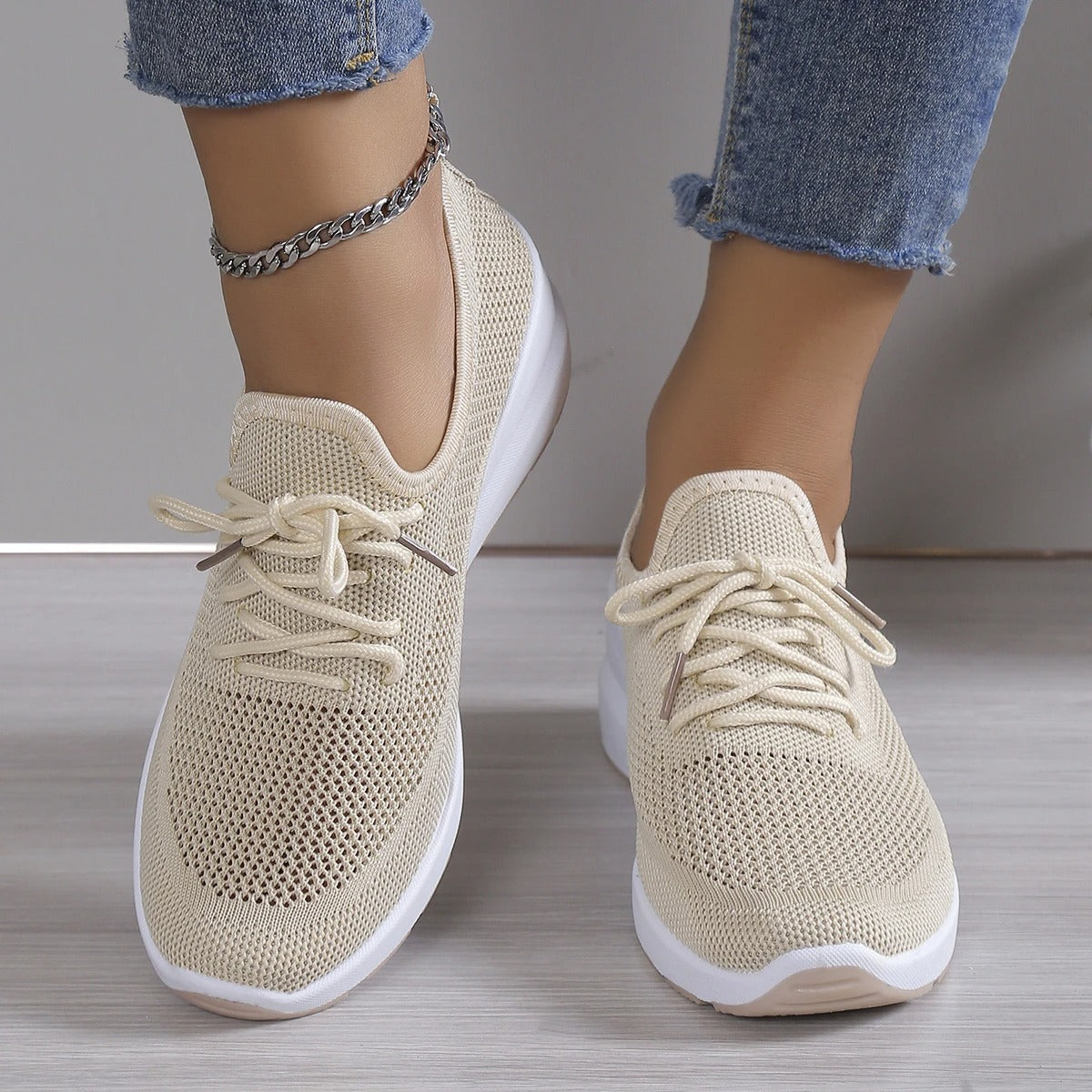 Breathable Lace-Up Slip-On Shoes for Women | Comfortable Footwear