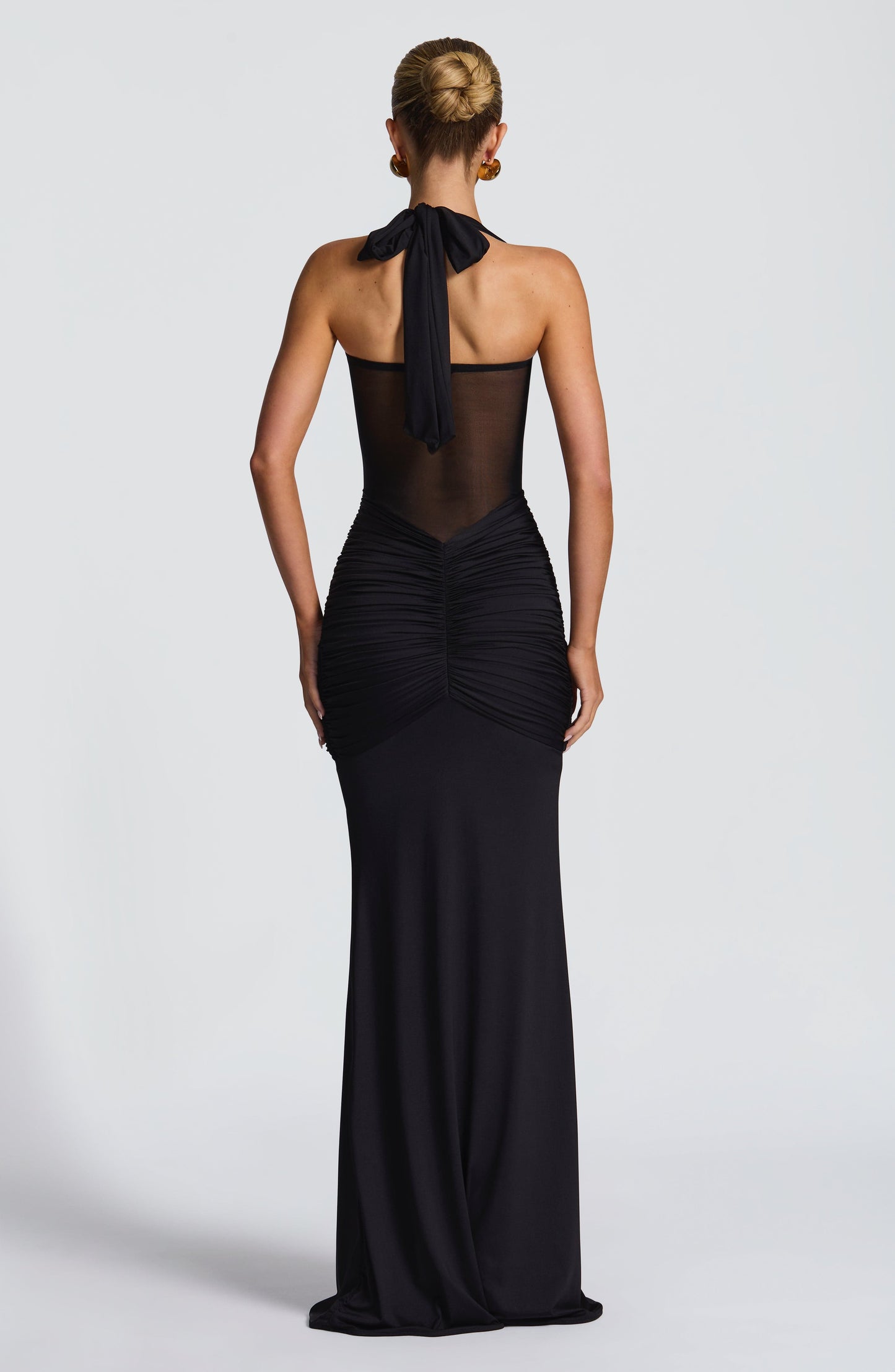 Black Maxi Dress with Halter Neck for Women - Vera