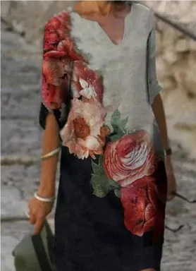 Casual Graphic Mini Dress for Women – Summer Comfort